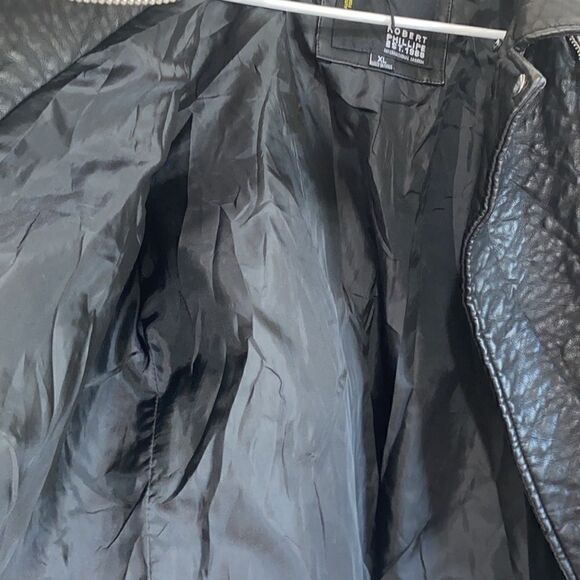 Robert Phillipe Black Vegan Leather Jacket(Size XL) - Picture 8 of 11